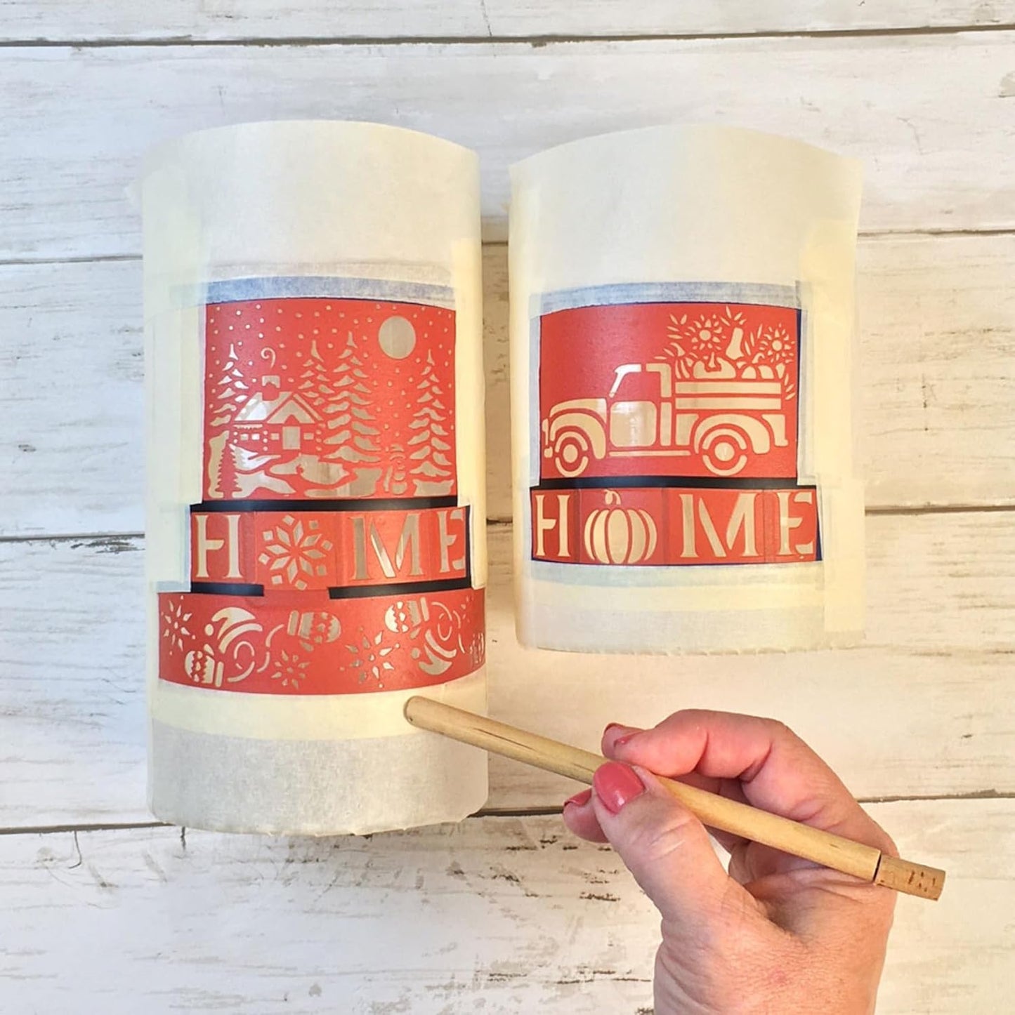 Over'N'Over Reusable Glass Etching Stencils – Durable Self-Stick Designs for Glass, Mirrors, and Ceramics with Armour Etch Cream – 5” x 8” Stencil Sheet - Angels