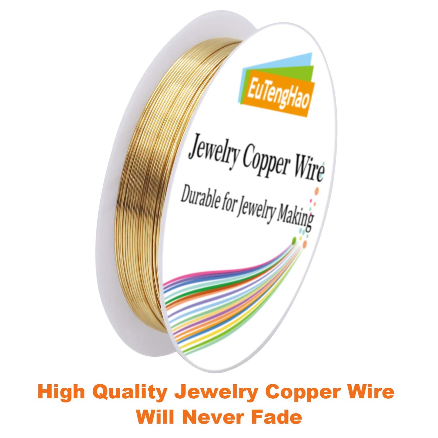 EuTengHao 6 Colors Jewelry Copper Wire Jewelry Beading Wire for Bracelet Necklaces Craft Jewelry Making Supplies (66 Yards,24 Gauge) - Crafty Corner