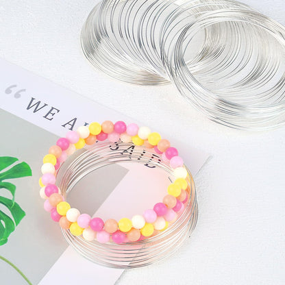 200 Loops Memory Steel Wire for Jewelry Making Supplies, 0.6mm Bangle Bracelet Wire Memory Beading Wire for Art Creation Necklace DIY Crafts Making (Silver) - Crafty Corner