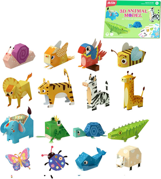 MIREONETRY Origami Kit for Kids Ages 6+,16 Style 3D Animal Origami Paper Kit,Easy Origami Paper Art for Beginners Kids Adults,Gifts for Boys&Girls - Crafty Corner