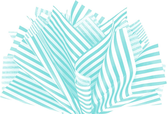 Flexicore Packaging Azure Pin Stripe Print Gift Wrap Tissue Paper Size: 15 Inch X 20 Inch | Count: 100 Sheets | Color: Azure Pin Stripe