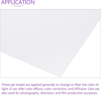 DMiotech 4Pcs Color Correction Gel Light Filter Overlay Transparent Plastic PVC Sheets Matte Translucent for Photo，Film,Video
