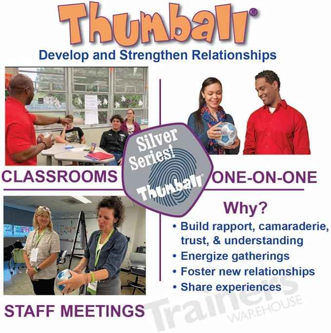 Trainers Warehouse 6" Thumball Collection, 32 Prompts for Conversation, Team Building, Relationship and Training