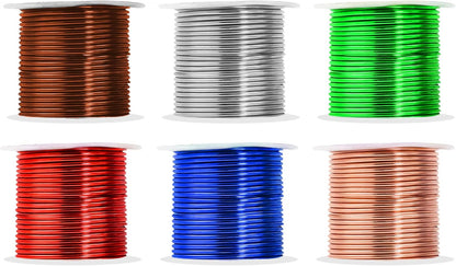 Mandala Crafts 13 Gauge Anodized Aluminum Craft Wire for Jewelry Making - 300 FT Colored Flexible Silver Copper True Blue Brown Red Kelly Green Wire - Bendable for Bonsai Armature Crafting Sculpting - Crafty Corner