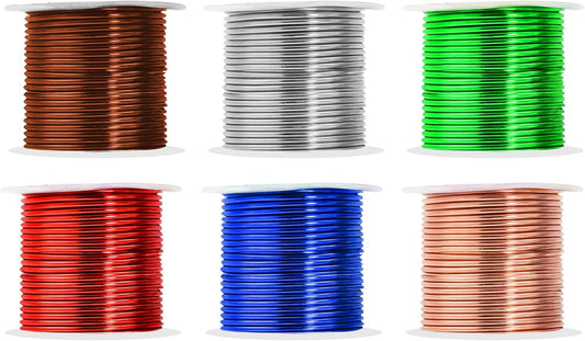 Mandala Crafts 13 Gauge Anodized Aluminum Craft Wire for Jewelry Making - 300 FT Colored Flexible Silver Copper True Blue Brown Red Kelly Green Wire - Bendable for Bonsai Armature Crafting Sculpting - Crafty Corner