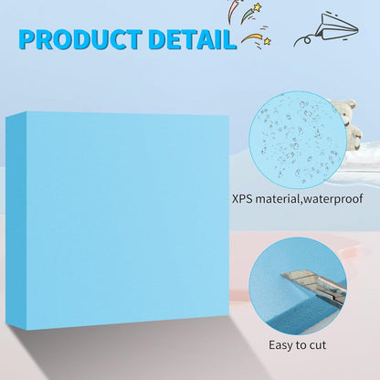 LuckyFoam Blue 4 Pack 12x12x2 inch Foam Sheets 2 Inch Thick Polystyrene Rectangles XPS Foam Board Craft for Insulating DIY Modeling Art Supplies - Crafty Corner