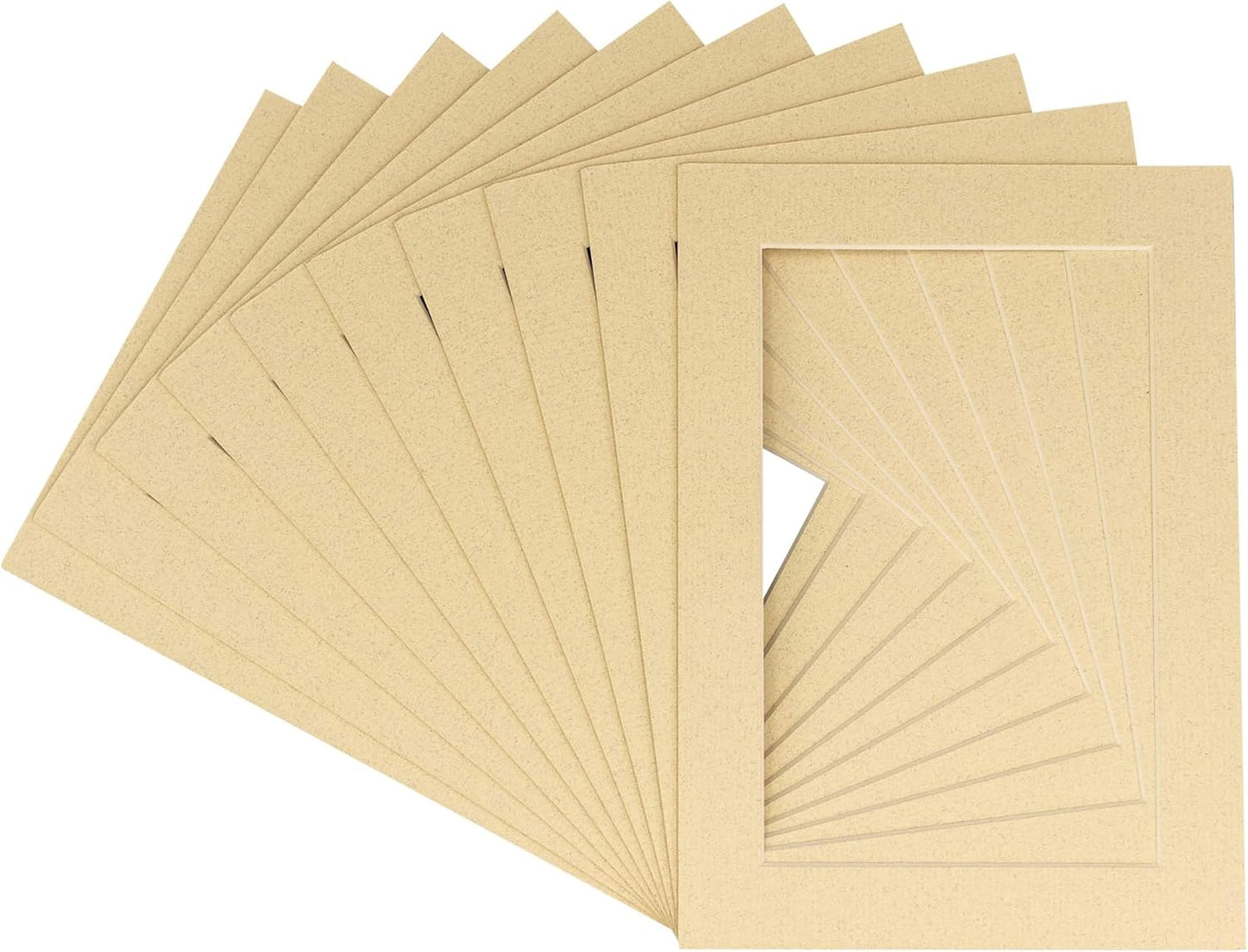11x14 Mat for 8.5x11 Photo - Precut Tan Picture Matboard for Frames Measuring 11 x 14 Inches - Bevel Cut to Display Art 8.5 x 11 Inches - Acid Free Pack of 25 MATS with Backing Boards & Clear Bags