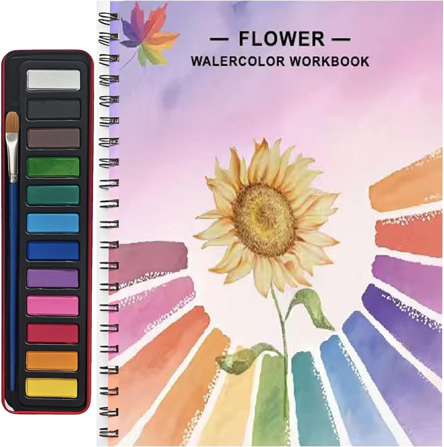Watercolor Workbooks, Beginner Watercolor Painting Kit – 12 Colors Paint Set with Brush - Crafty Corner