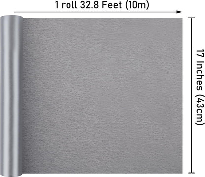 NESCCI Silver Matte Wrapping Paper,Solid Color Pearly-Lustre Paper,Gift Wrapping Paper,Perfect for Wedding,Valentine's Day,Birthday, Christmas,Baby Shower,DIY Bouquet (17 Inches X 32.8 Feet)