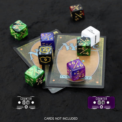 SIXPOINTS 122Pcs MTG Dice Counters Keyword Counters Life Counter 1/+1 counters Commander Buff Tokens 6 Sided Dice Set for Magic The Gathering, MTG, TCG, Card Games Accessories (B-122PCS/SET)