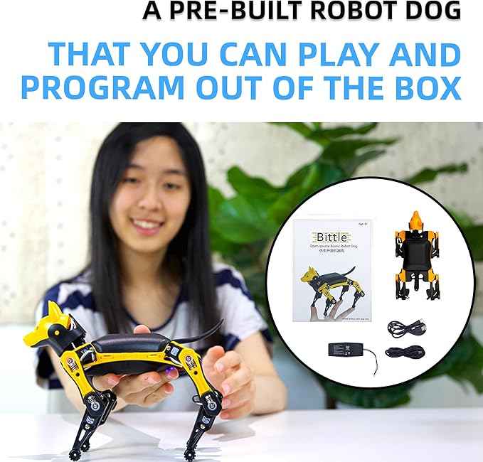 Petoi Programmable Robot Dog Bittle X V2 Alloy Servo (Pre-Assembled) | Coding Smart Robot Dog Kit, Voice Controlled, Quadruped Interactive Robot for Kids, Open Source, STEM & Robotics Education