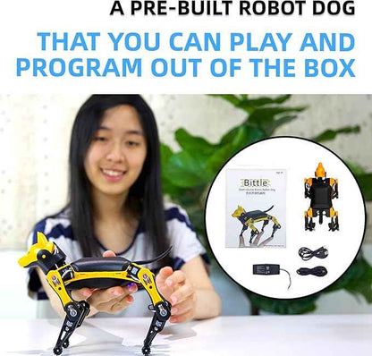 Petoi Programmable Robot Dog Bittle X V2 Alloy Servo (Pre-Assembled) | Coding Smart Robot Dog Kit, Voice Controlled, Quadruped Interactive Robot for Kids, Open Source, STEM & Robotics Education