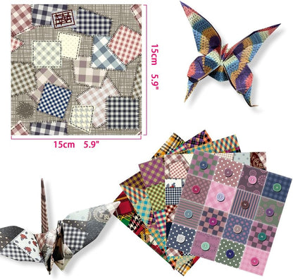 Square Origami Paper 6x6 Double Sided 50 Sheets 50 Colors 70GSM Origami Kit Japanese Chiyo Easy Fold Arts Crafts DIY Handwork Beginner Cloth - Crafty Corner