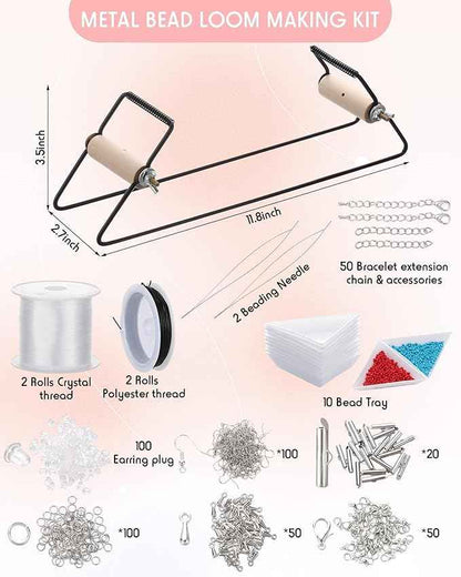 Jexine Bead Loom Kit for Adults 48000 Pcs Beading Loom Supplies with 96 Color 2 mm Glass Seed Bead Bracelets Valentine's Day Gifts Jewelry Earring Making Tools Gifts for Women DIY Craft