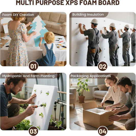 Gvereld High Density XPS Foam Board,2 Pack 15.6x11.7X 2in Polystyrene Craft Foam Sheets, Rigid and Easy to Shape,DIY Modeling Art Projects, Party Decoration, Cosplay Prop Production, Heat Insulation - Crafty Corner