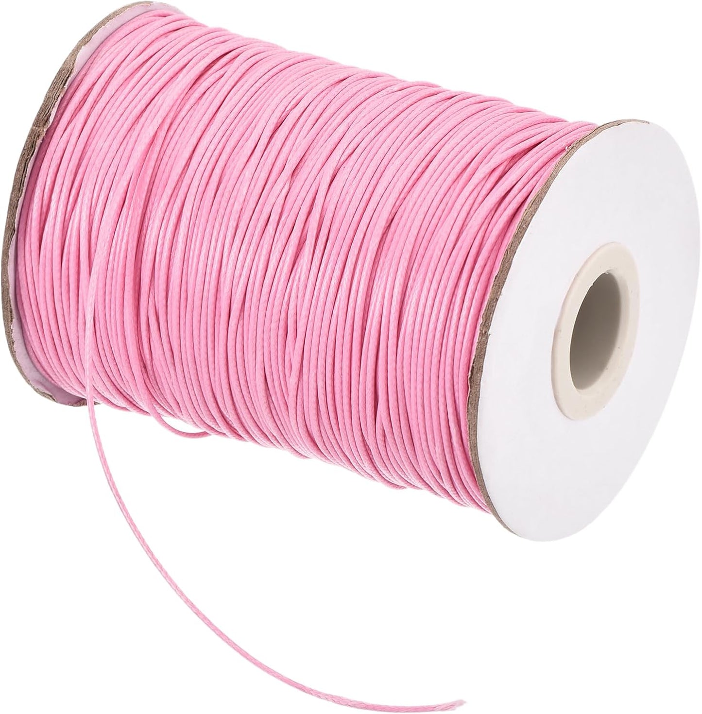 MECCANIXITY Waxed Cord 0.8mm Waxed Polyester Cord 175 Yard Wax String for Bracelet Making,Necklaces, Beading,Jewelry Making and DIY Crafts(Dark Pink)