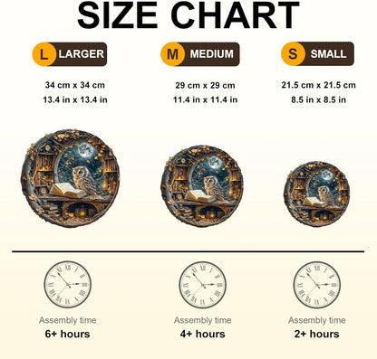WOODBESTS Wooden Puzzles for Adults - Moonlit Owl Wooden Jigsaw Puzzle, Unique Animal Wood Puzzles Adult,Xmas Puzzle Gifts for Puzzles Lovers(100 Pcs, S, 8.5"x8.5")