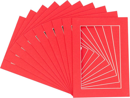 Pack of 25 Acid Free 11x14 Mats Bevel Cut for 8.5x11 Photos - Cardinal Red Precut Matboards For Pictures, Photos, Framing - 4-ply Thickness