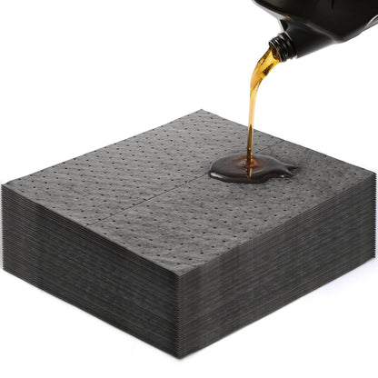 Okllen 50 Pcs Oil Absorbent Pads, 16"x18" Pigmats Spill Pads Dimpled Texture for Fast Spill Cleanup for Garage, Workshop & Industrial Use