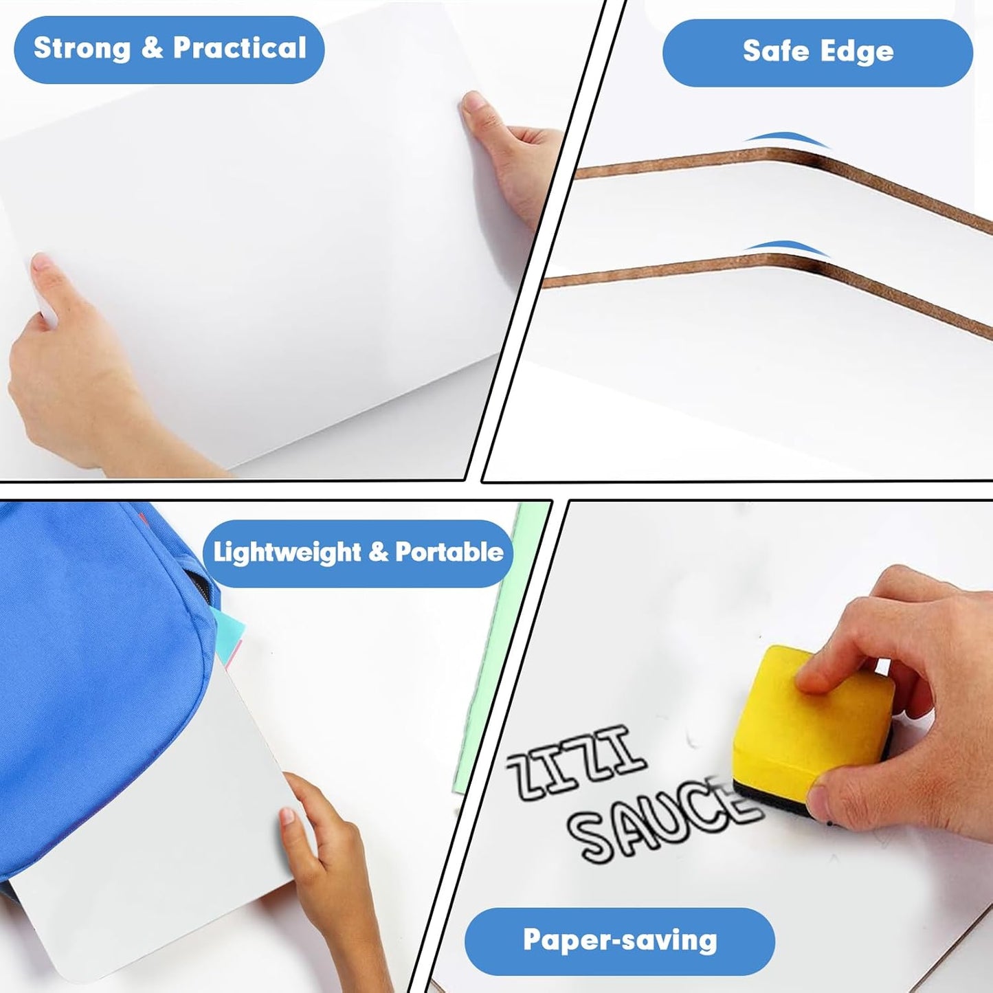 Dry Erase Lapboards, HERKKA 15 Pack Double Sided Small Dry Erase Whiteboards 9 x 12.5 Inch with 15 Erasers, Small Dry Erase Boards for Classroom Teacher Supplies, Personal White Boards for Students