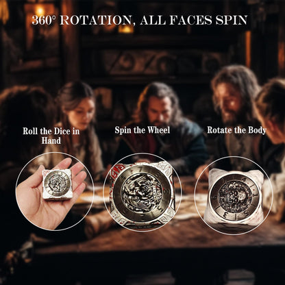 6 Sided Spinner DND Dice - Metal D4 D6 D8 D10 D10% D12 D20 All in One D&D Set - Cool Role Playing Gifts for Dungeons and Dragons TRPG MTG Games Lover Players (6 Sided-Bloodstained)