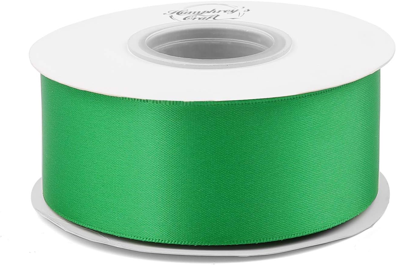 Humphrey's Craft 1-1/2 Inch Fern Green Double Faced Satin Ribbon - 25 Yards Variety of Color for Crafts Gift Wrapping Bows Bouquet Decoration Sewing Christmas Tree Wedding Invitation Card. - Crafty Corner