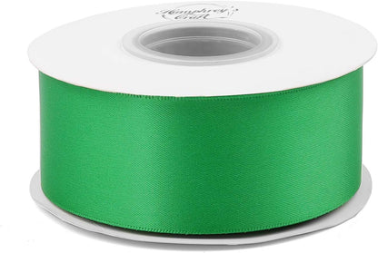 Humphrey's Craft 1-1/2 Inch Fern Green Double Faced Satin Ribbon - 25 Yards Variety of Color for Crafts Gift Wrapping Bows Bouquet Decoration Sewing Christmas Tree Wedding Invitation Card. - Crafty Corner
