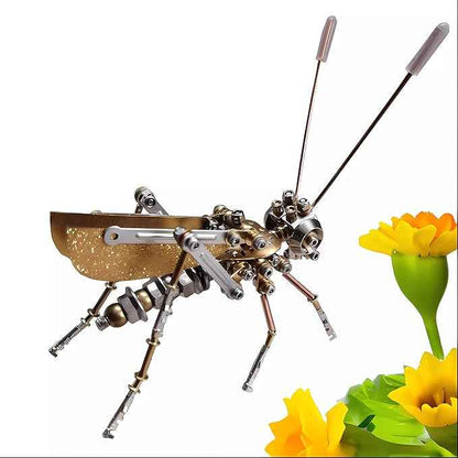 Mechanical Metal DIY 3D Insect Cricke Model Brass Puzzle Kits Puzzle for Adults, Steampunk Electric Mechanical, Assembly DIY Gift Craft Hobby for Men Christmas Decorations(Cricket)