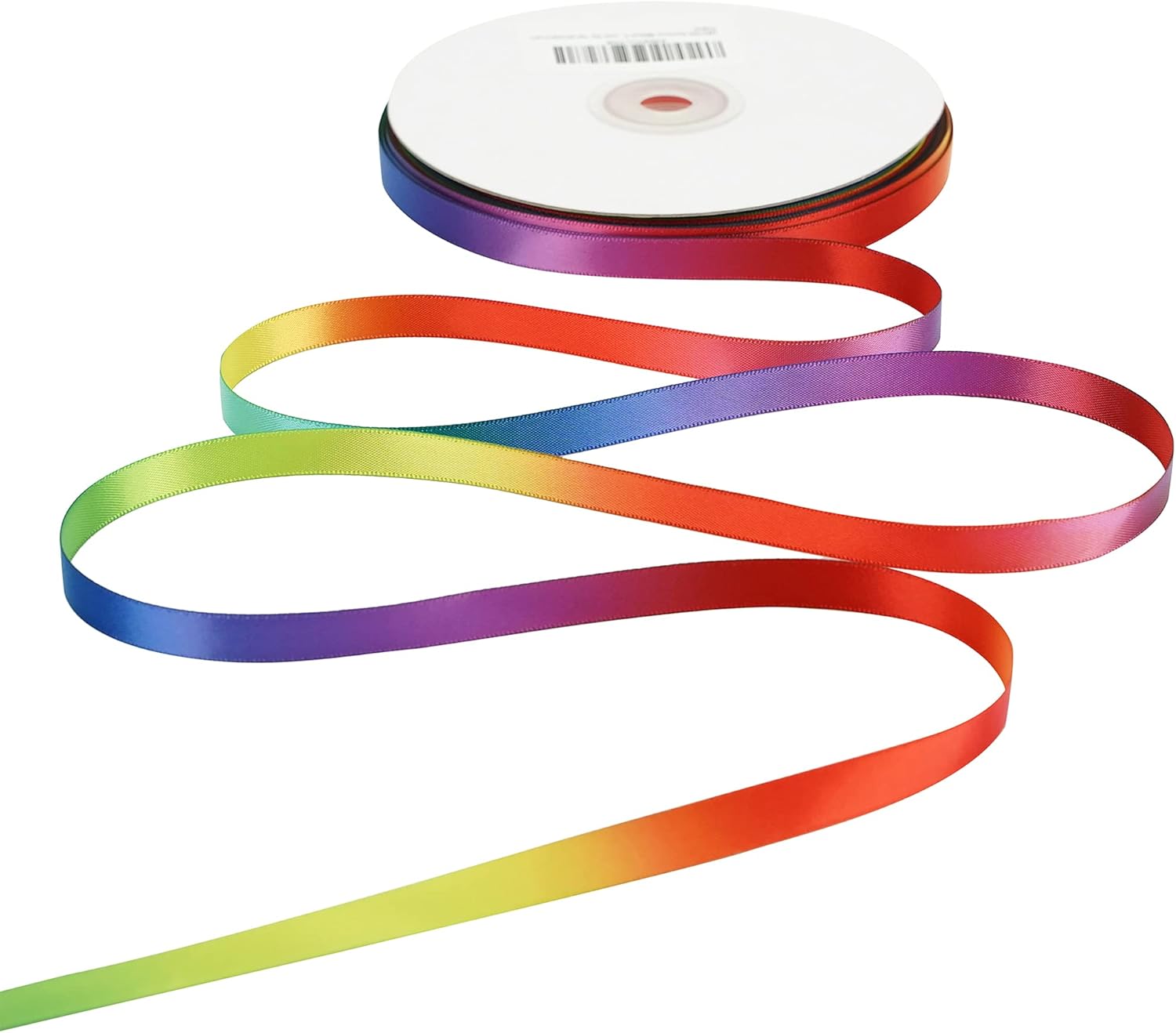 MEEDEE Rainbow Satin Ribbon - 3/8 inch Thin Color Ribbon for Crafts, Gift Wrapping, Birthday Party, Pride Party, Wedding Decorating - 50 Yards - Crafty Corner