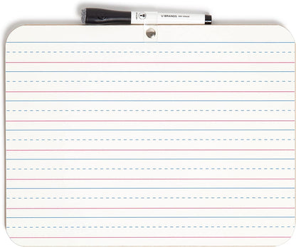 U Brands Dry Erase Lap Board, Double Sided, 9" x 12" Inches, Dry Erase Marker Included, Small White Board, 1 Count