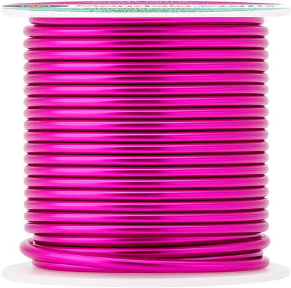 Mandala Crafts 13 Gauge Anodized Aluminum Craft Wire for Jewelry Making - 60 FT Colored Flexible Magenta Wire - Bendable for Bonsai Armature Crafting Sculpting - Crafty Corner