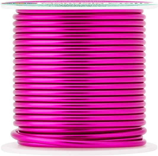 Mandala Crafts 13 Gauge Anodized Aluminum Craft Wire for Jewelry Making - 60 FT Colored Flexible Magenta Wire - Bendable for Bonsai Armature Crafting Sculpting - Crafty Corner
