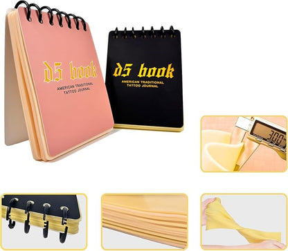 D5 Tattoo Practice Flipbook - 7 Sheets of 3MM Silicone Skin, Create Your Own Tattoo Training Journal, Portable & Reusable for DIY Tattoo Artists, Premium Material, Original Tattoo Practice Book