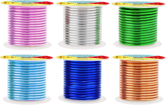 Mandala Crafts 10 Gauge Anodized Aluminum Craft Wire for Jewelry Making - 120 FT Colored Flexible Silver Copper True Blue Pink Ice Blue Green Wire - Bendable for Bonsai Armature Crafting Sculpting - Crafty Corner