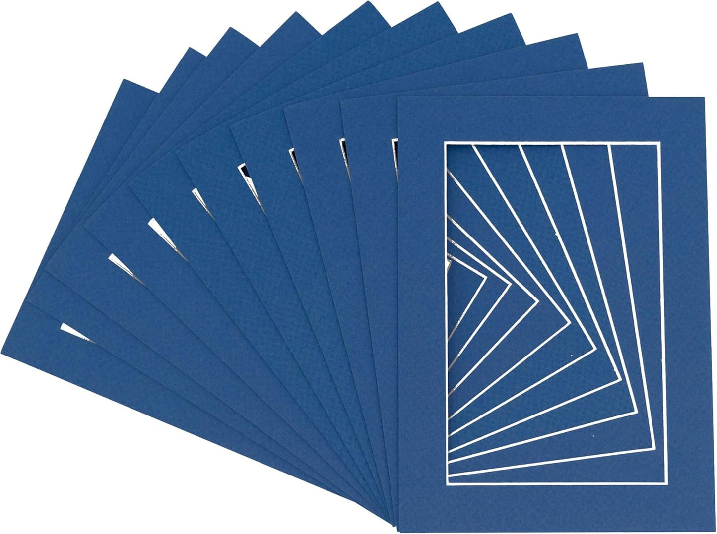 11x14 Mat for 8.5x11 Photo - Precut Royal Blue Picture Matboard for Frames 11 x 14 Inches - Bevel Cut to Display Art 8.5 x 11 Inches - Acid Free Pack of 10 MATS with Backing Boards & Clear Bags