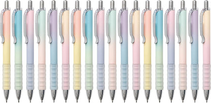 Gel Pens Fine Point 0.7mm Black Ink Gel Pen Retractable Cute Pens for Smooth Writing School Office Supplies, Pack of 18