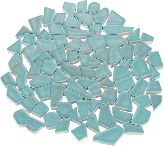 uxcell 500g/1.1LB Irregular Ceramics Mosaic Tiles, 1.3-2 cm Bulk Stained Ceramic Mosaic Pieces Stones Mosaic Kits for DIY Art Craft Projects Home Decor, Green