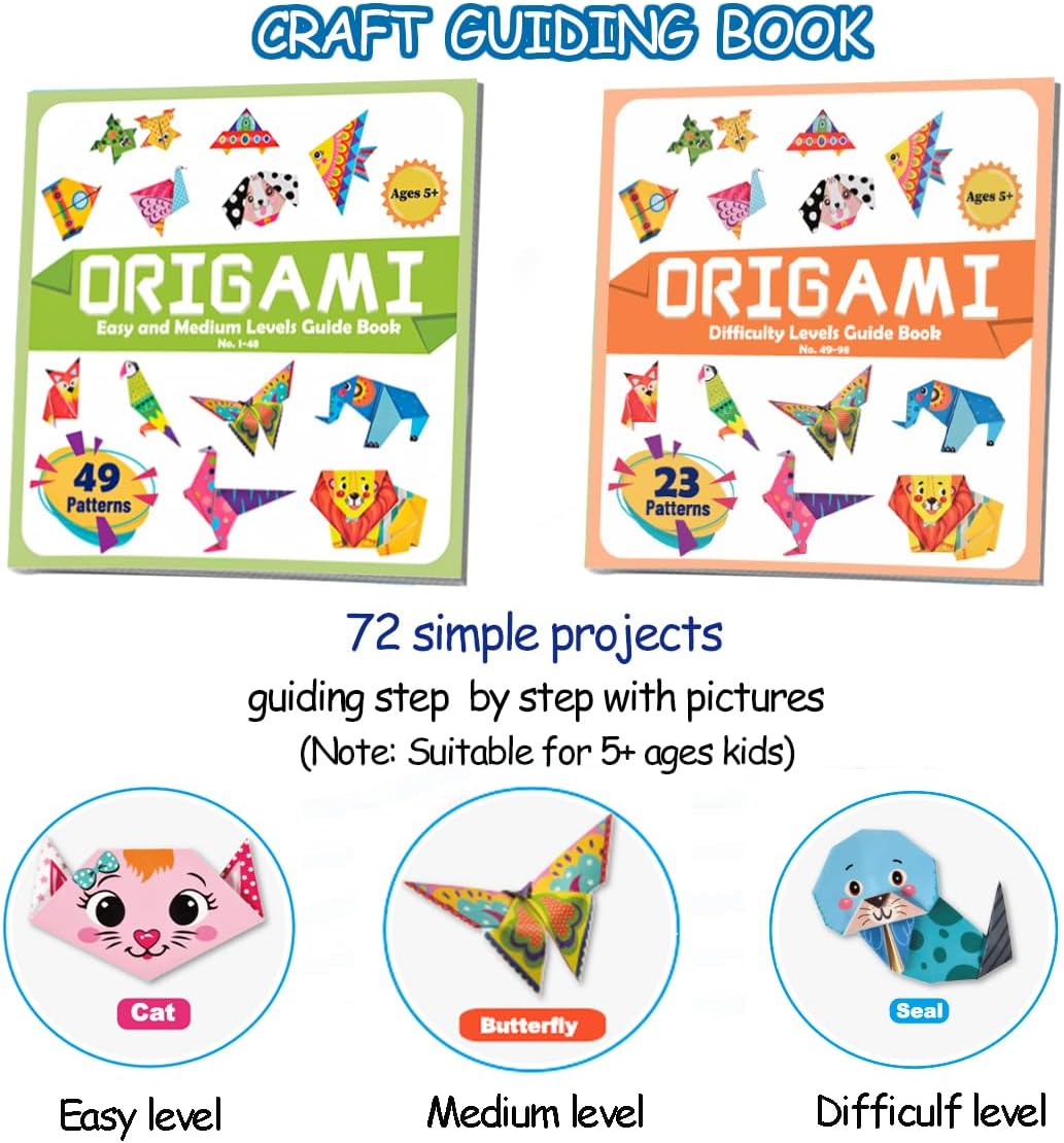 hapray Origami Kit for Kids Ages 5-8 8-12, with Guiding Book, 152 Paper with 72 Patterns, DIY Art and Craft Projects, Beginners Children's Day Gift Boy Girl - Crafty Corner