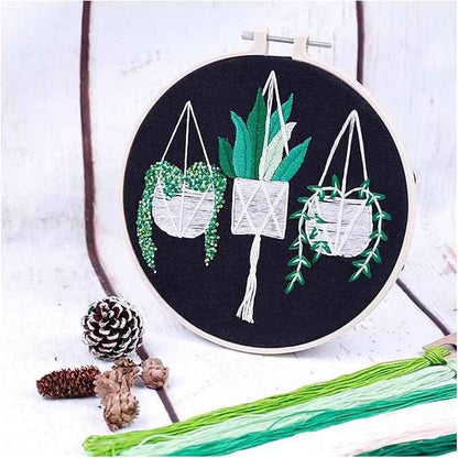 BlingBling5 Embroidery Kits for Adults Full Range of Starter Including Instructions Stamped Cloth with Pattern Hoop Color Threads and Tools Punch Needle Kit(Flowers)