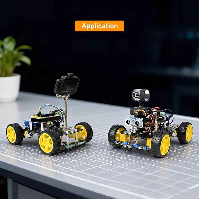 4WD Robot Car Chassis Kit for Arduino Raspberry Pi with Aluminum Alloy Chassis, TT Motor, 4 Wheels, Robot Car Platform for Robotics Projects, DIY Robot Chassis