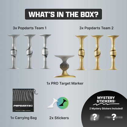 Popdarts PRO Pack Game Set (Silver & Gold) - Indoor, Outdoor Suction Cup Throwing Game - Competition with a POP…