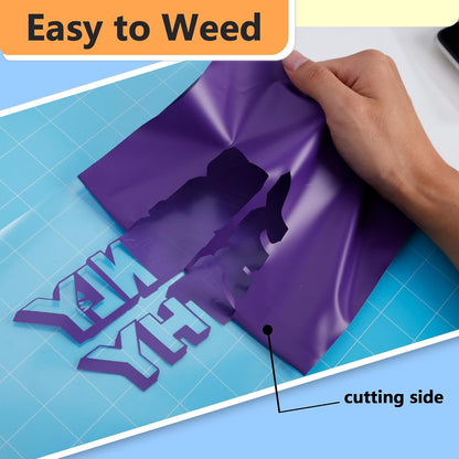 RENLITONG Matte Purple Iron on Vinyl Roll - 12Inch x 13ft HTV Heat Transfer Vinyl for T-Shirt, HTV Rolls for All Cutter Machine - Easy to Cut & Weed for Heat Transfer Design