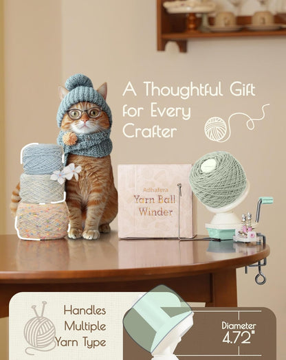 Adhafera Yarn Winder with Guide, Yarn Ball Winder for Crocheting, The Helper for Yarn Collection Lovers