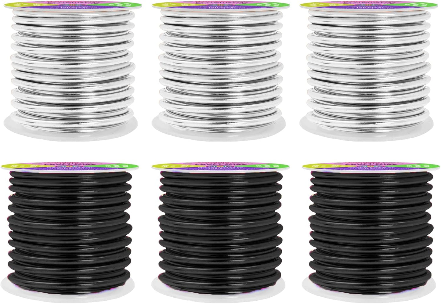 Mandala Crafts 8 Gauge Anodized Aluminum Craft Wire for Jewelry Making - 120 FT Colored Flexible Silver Black Wire - Bendable for Bonsai Armature Crafting Sculpting - Crafty Corner