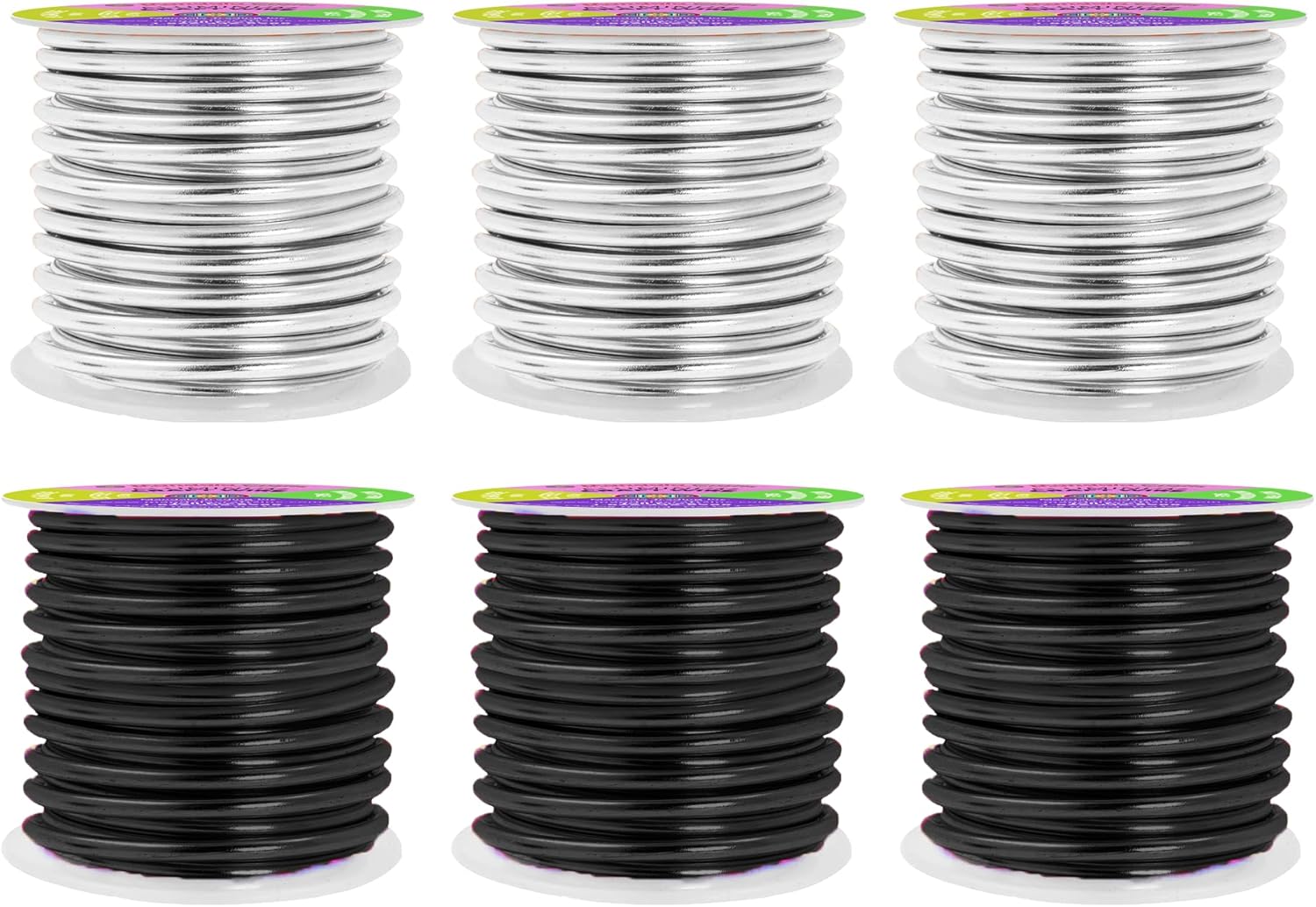 Mandala Crafts 8 Gauge Anodized Aluminum Craft Wire for Jewelry Making - 120 FT Colored Flexible Silver Black Wire - Bendable for Bonsai Armature Crafting Sculpting - Crafty Corner