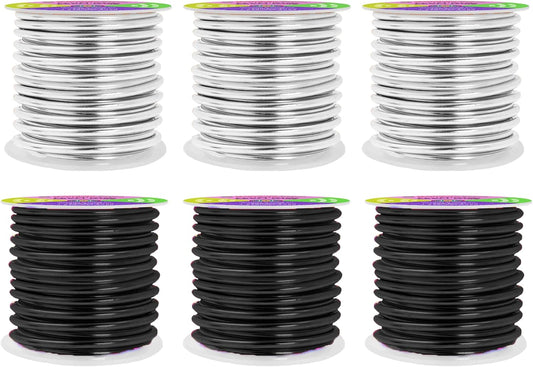 Mandala Crafts 8 Gauge Anodized Aluminum Craft Wire for Jewelry Making - 120 FT Colored Flexible Silver Black Wire - Bendable for Bonsai Armature Crafting Sculpting - Crafty Corner