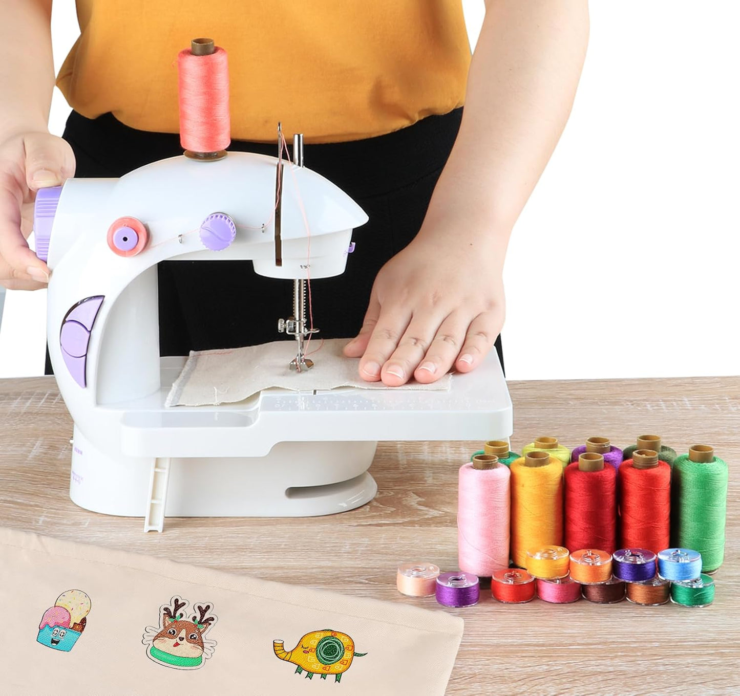 50 Pcs 25Color Sewing Machine Thread & Prewound Bobbins Size A, 500 Yard Thread for Sewing Machine, Sewing Threads for Sewing Machine Hand DIY Beginners, Stitching, Home