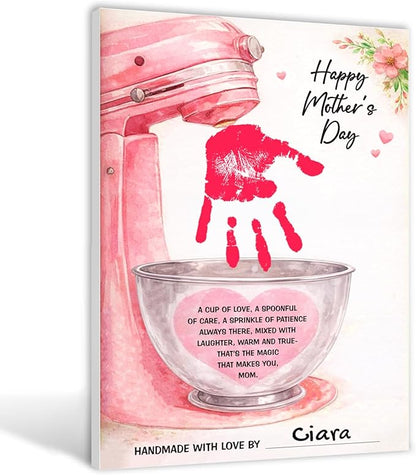 Mothers Day Crafts For Kids, Toddlers - First Mothers Day Gifts For Mom From Kids Arts And Crafts - Hand Frint Craft & Art Activity - DIY Handprint Gifts For Grandparents, Mom From Kid, Son, Daughter