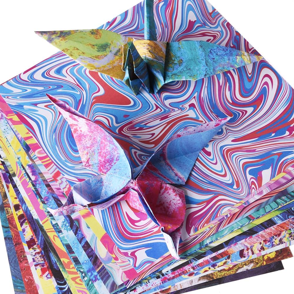 Origami Paper Kit Dobule Sided 100 Sheets 100 Colors 6 Inch Japanese Chiyo Square Easy Fold Arts Crafts DIY Handwork Origami Papers Beginner Cloth Rock Color - Crafty Corner