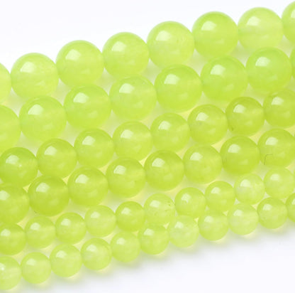 35PCS 10MM Natural Apple Green Chalcedony Beads Round Loose Stone Beads for Jewelry Making DIY Energy Stone Healing Power Bracelet 15"